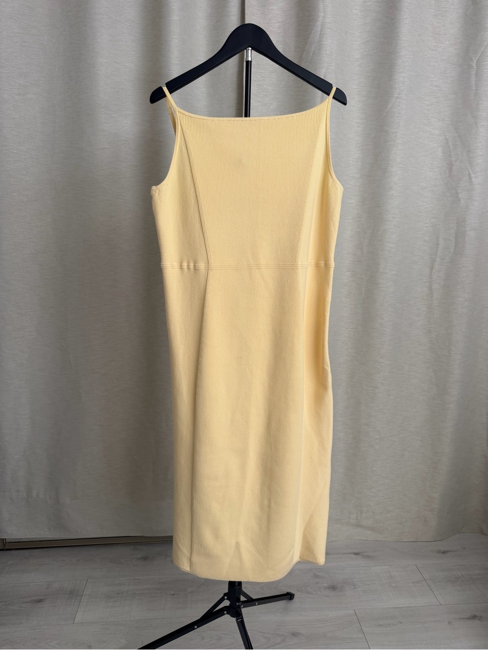 Express Pale Yellow Spaghetti-Strap Midi Dress